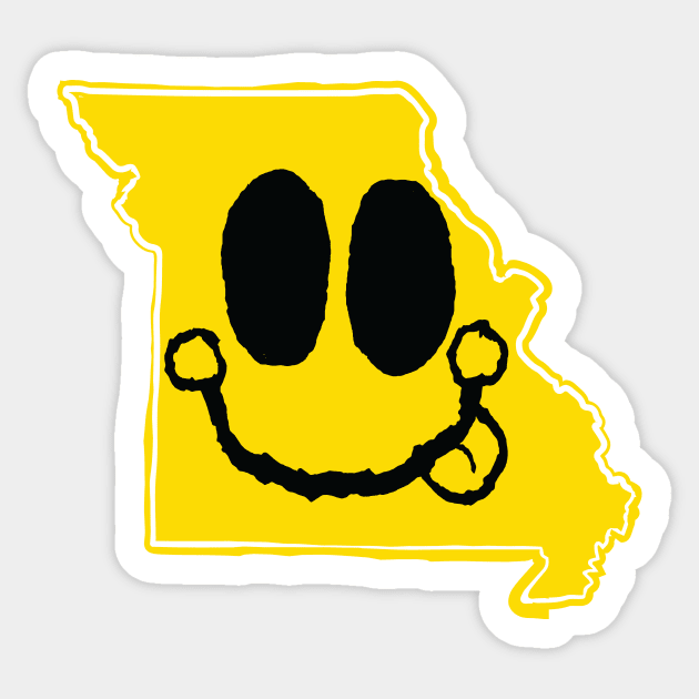 Missouri Happy Face with tongue sticking out Sticker by pelagio